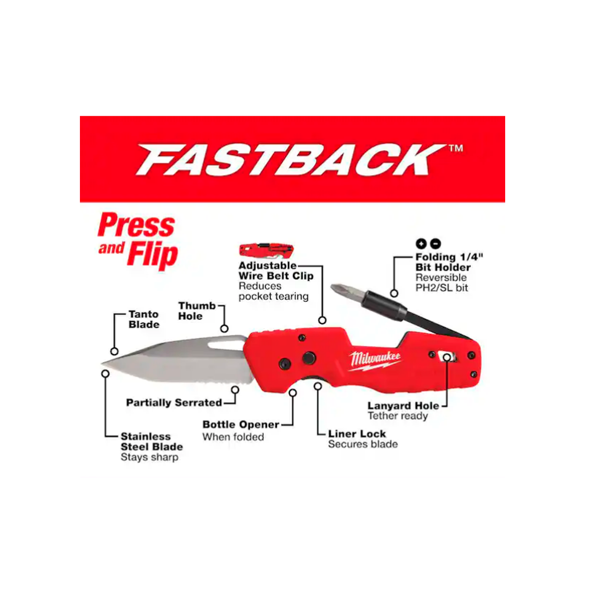 Navaja plegable 5 en 1 FASTBACK 48-22-1540