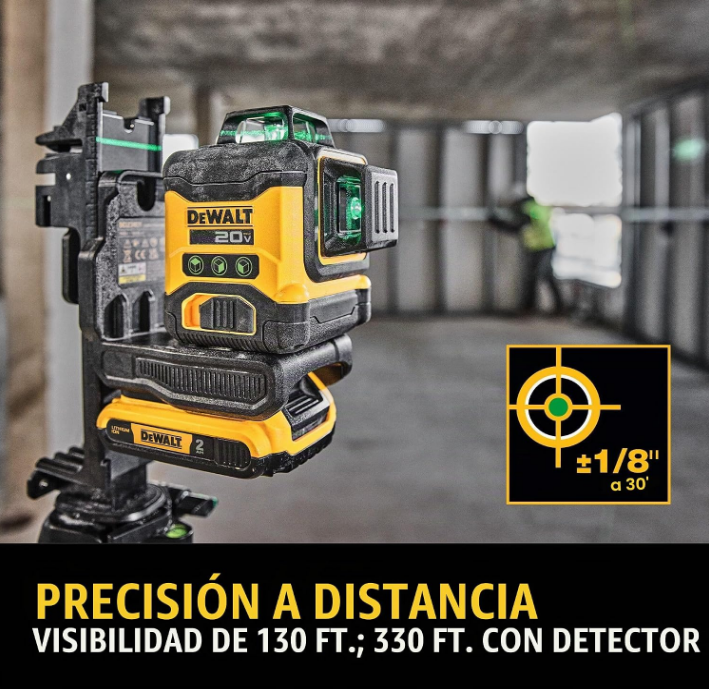 Kit De Nivel Laser Dewalt 3x360 Verde DCLE34031