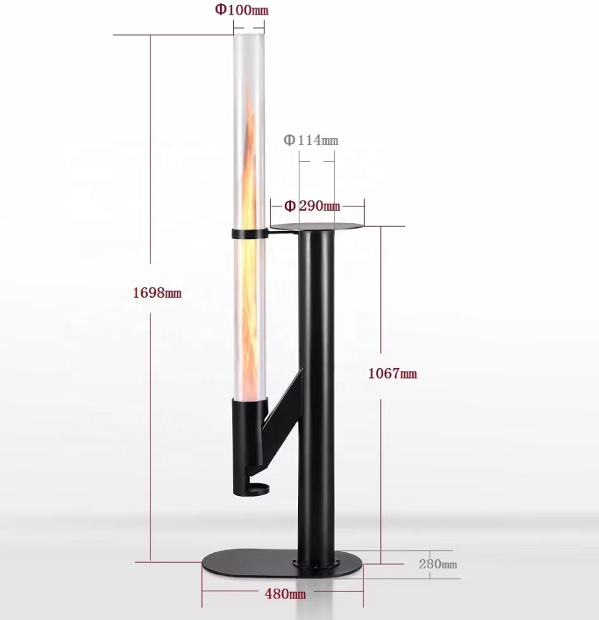 Estufa de Pellets Exterior – Chimenea De Patio Con Tubo De Vidrio