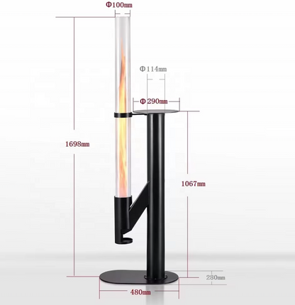 Estufa de Pellets Exterior – Chimenea De Patio Con Tubo De Vidrio