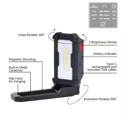 Luz Recargable Husky 500 Lumens