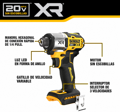 Atornilladora Dewalt 1/4 3 Velocidades DCF845