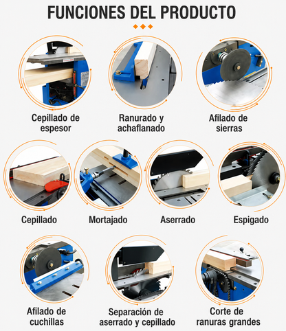 Maquina Multifuncional 7 en 1 Para Carpinteria