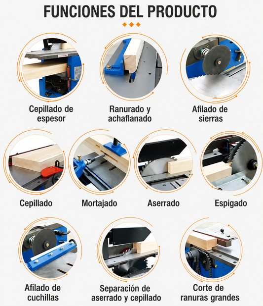 Maquina Multifuncional 7 en 1 Para Carpinteria