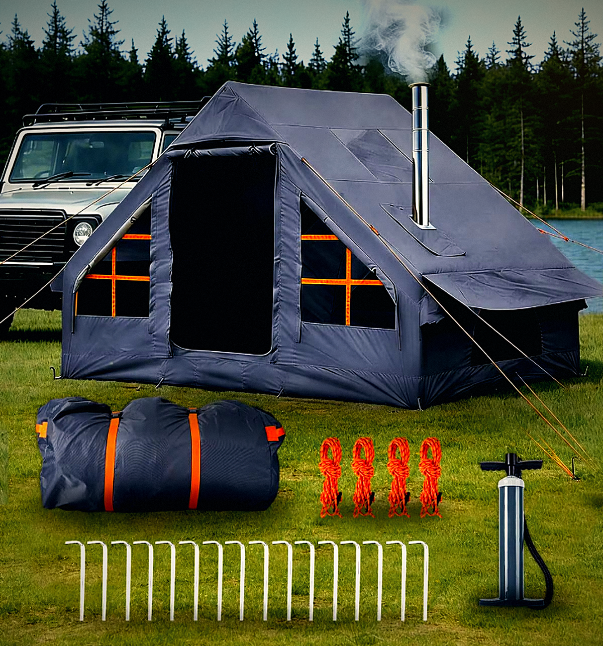 Carpa Inflable Para Camping 2-4 Personas