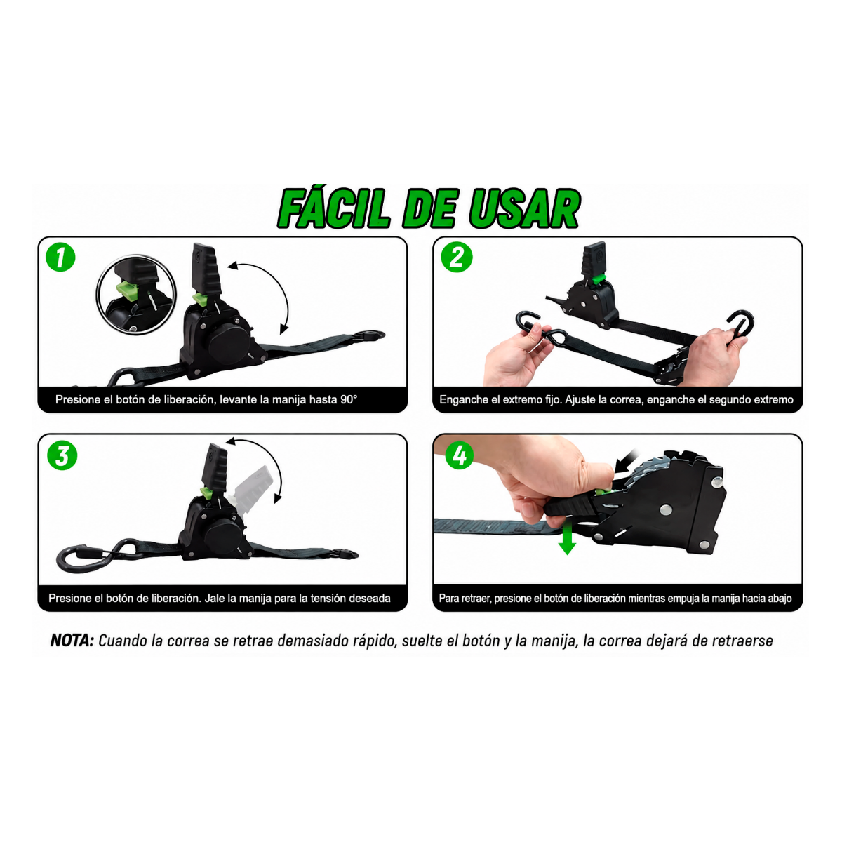 Correas Towmax X4 Automáticas 680kg