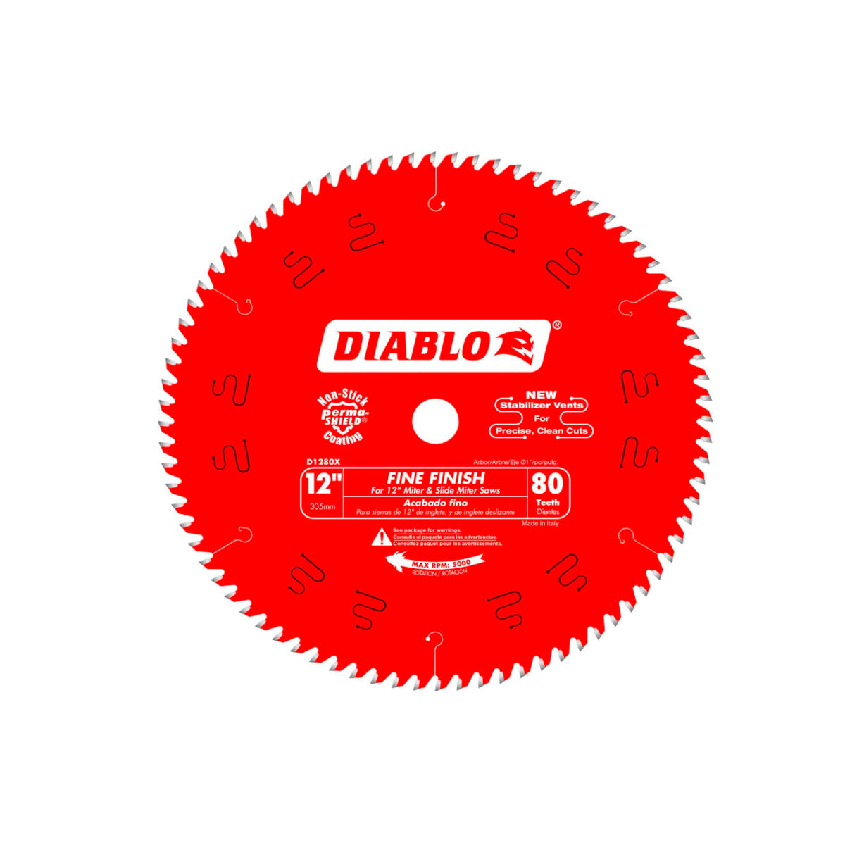 Disco Diablo 12´´ 80T D1280X  dientes para madera