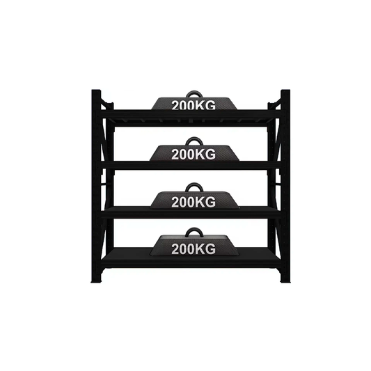 Estantería Metálica Fácil Encastre 4 Niveles 2x2x0.6m 800kg Negro