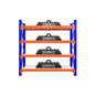 Estantería Metálica Fácil Encastre 4 Niveles 2x2x0.6m 800kg Azul Con Naranja